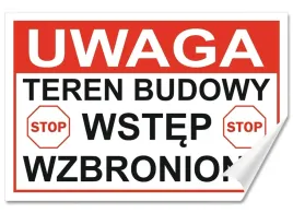naklejka-uwaga-teren-budowy-wstep-wzbroniony-30x20-samoprzylepna