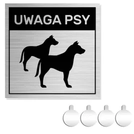 nierdzewna-tabliczka-na-ogrodzenie-plot-uwaga-psy-10x10-aluminium