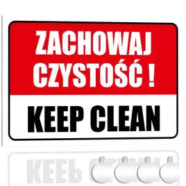 tabliczka-pcv-biala-zachowaj-czystosc-keep-clean-30x20-druk-uv-przylepce