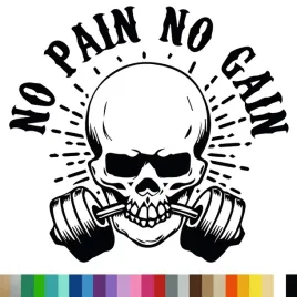 naklejka-dekoracyjna-na-sciane-czaszkasztanga-napis-no-pain-no-gain-94x102