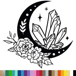 naklejka-dekoracyjna-na-sciane-ksiezyc-magic-moon-kwiaty-91x94