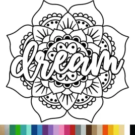 naklejka-dekoracyjna-na-sciane-mandala-kwiat-napis-dream-94x94