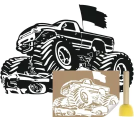 szablon-malarski-naklejany-na-sciane-monster-truck-crush-45x65-pedzel