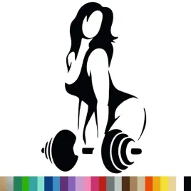 naklejka-dekoracyjna-na-sciane-fitness-kobieta-ciezary-gym-94x58