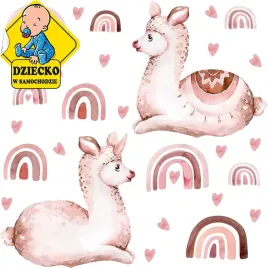 naklejki-na-sciane-pastelowa-lama-boho-tecze-serca-115-x-165-cm