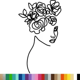 naklejka-dekoracyjna-na-sciane-nowoczesne-art-line-kobieta-kwiaty-55x94cm