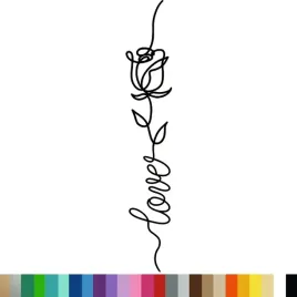 naklejka-dekoracyjna-na-sciane-motyw-line-art-roza-rose-love-20x119