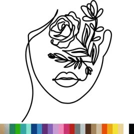 naklejka-dekoracyjna-na-sciane-art-line-kobieta-kwiaty-70x94cm