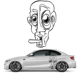 naklejka-grafika-na-samochod-maske-cartoon-man-kreskowka-mezczyzna-65x40