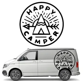 naklejka-grafika-na-auto-kamper-przyczepe-happy-camper-camping-namiot-43x43