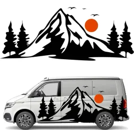 naklejka-grafika-na-kamper-przyczepe-gory-mountians-drzewa-las-90x225