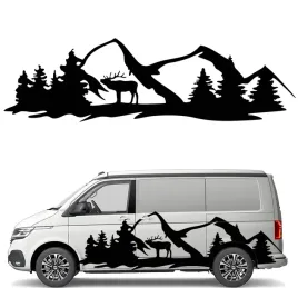 naklejka-grafika-na-kamper-przyczepe-outdoor-gory-jelen-deer-las-43x150