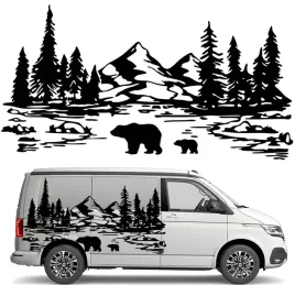naklejka-grafika-na-kamper-przyczepe-gory-camping-niedzwiedzie-misie-90x170