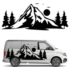 naklejka-grafika-na-kamper-przyczepe-gory-mountians-drzewa-las-90x225