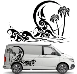 naklejka-grafika-na-kamper-przyczepe-statek-palmy-plaza-beach-fale-90x133