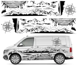 naklejka-grafika-na-kamper-samochod-jezioro-gory-roza-wiatrow-kompas-93x900