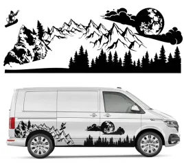 naklejka-grafika-na-kamper-przyczepe-pasmo-gorskie-las-snowboard-94x257