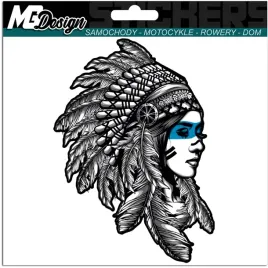 naklejka-na-samochod-warrior-wojowniczka-kobieta-indian-girl-15x11-druk