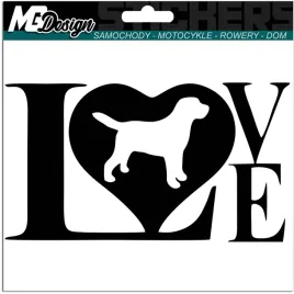 naklejka-na-auto-love-milosc-pies-labrador-8x15