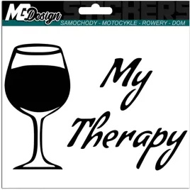 naklejka-na-auto-my-therapy-wino-kieliszek-10x15