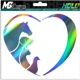 naklejka-na-samochod-kocham-zwierzeta-hologram