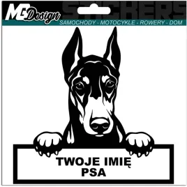 naklejka-na-samochod-auto-pies-doberman-imie