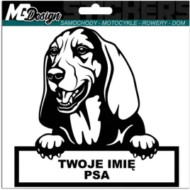 naklejka-na-samochod-auto-pies-basset-imie