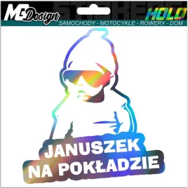 januszek-na-pokladzie-naklejka-na-szybe-hologram