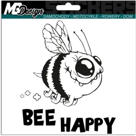 naklejka-na-samochod-pszczola-pszczolka-bee-happy-20x24-cm