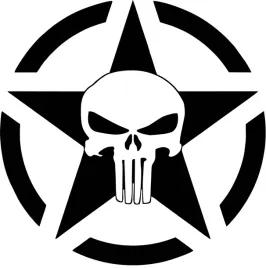 punisher-w-gwiezdzie-duzy-40x40cm-czarny-mat
