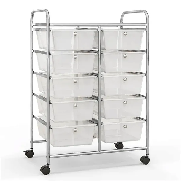 Mobilny Wózek Organizer z 10 Szufladami Przybornik