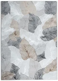 dywan-nowoczesny-liscie-miekki-polyskujacy-szary-80x150cm