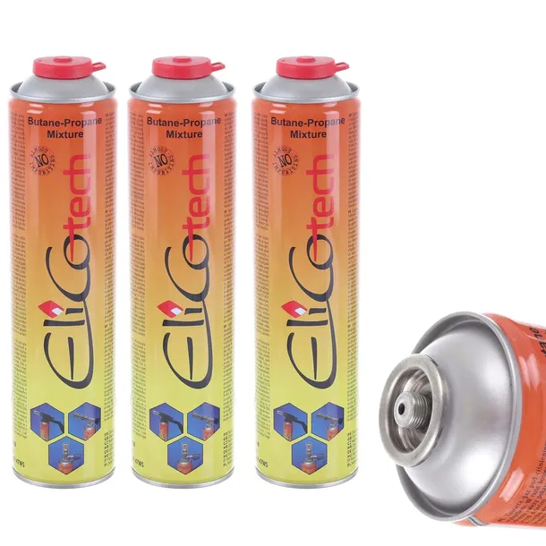3x Gaz Propan ELICO 600ML Kartusz gwint 7/16" do Lutownica Palnik Gazowy