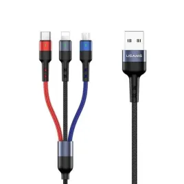 usams-kabel-pleciony-u26-3w1-0-35m-2a-fast-charge-lightning-microusb-usb-c