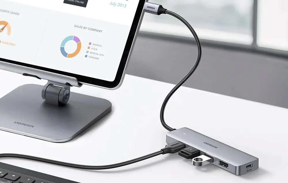 adapter-4w1-ugreen-hub-usb-c-do-4x-usb-3-0-usb-c-szary