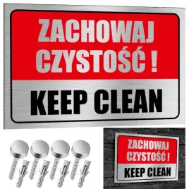 nierdzewna-tabliczka-zachowaj-czystosc-keep-clean-30x20-aluminium