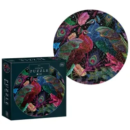 puzzle-500-elementow-okragle-round-secret-garden-ogrod-pawie-interdruk