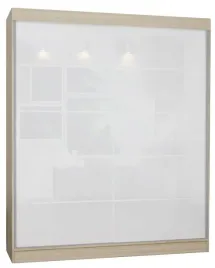 Zdjęcie produktu SZAFA 2D 110 cm NISKA - SONOMA - lacobel biały