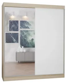 szafa-2d-160cm-korpus-sonoma-lustro-front-bialy