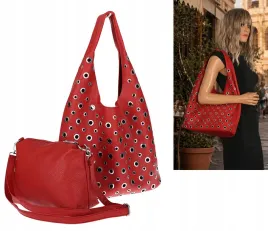 torebka-damska-shopper-2w1-worek-listonoszka-z-cwiekami-torba-3505-czerwona
