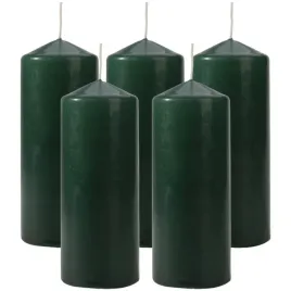 zestaw-5-swiec-stolowych-walec-klasyczna-swieczka-15cm-48h-zielona