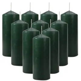 zestaw-10-swiec-stolowych-walec-klasyczna-swieczka-15cm-48h-zielona