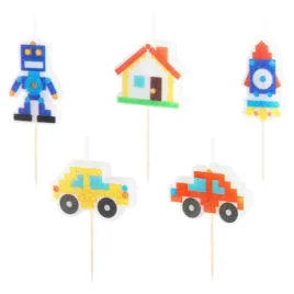swieczki-na-tort-klocki-auta-i-robot-mix-partypal-2-4-cm-5-szt
