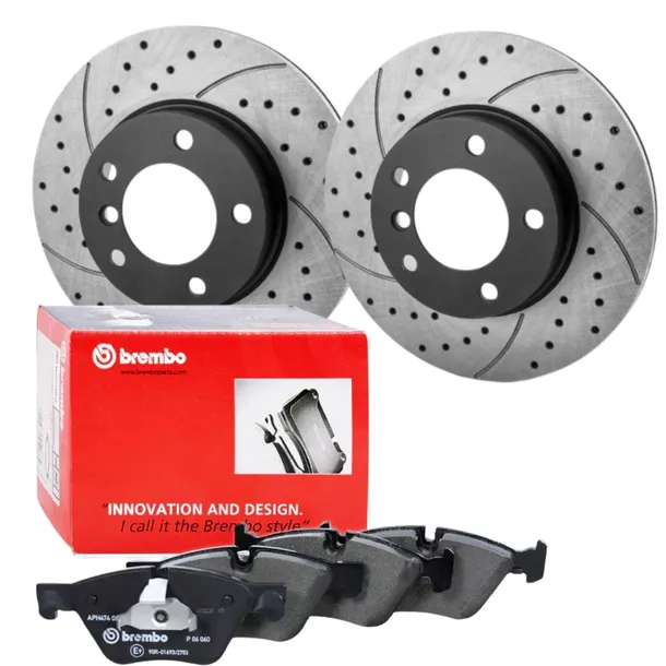 TARCZE NAWIERCANE SPORT +KLOCKI BREMBO PRZÓD BMW E90 E91 E81 E87 1 3 292mm