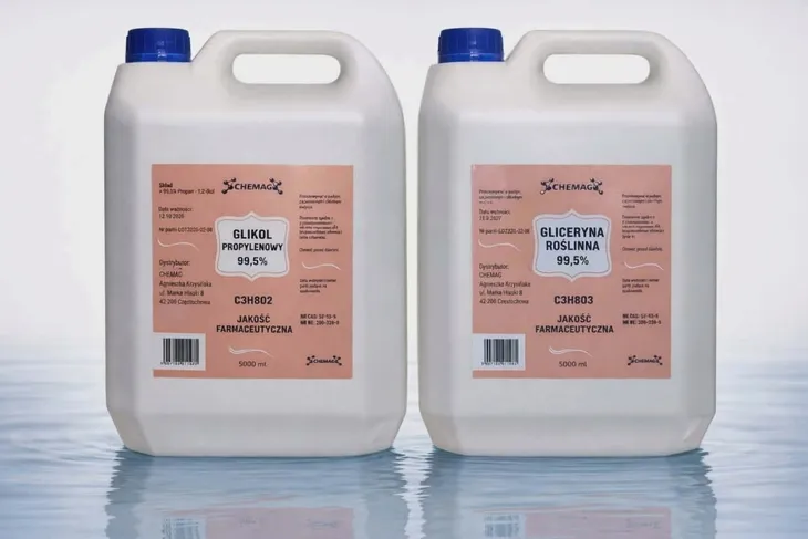 Glikol propylenowy 5 L 99,5% + Gliceryna roślinna 99,5% 5 L FARMACEUTYCZNA