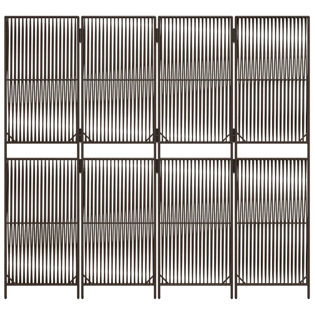 parawan-4-panelowy-brazowy-polirattan-stan-nowy