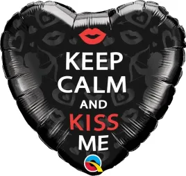 balon-foliowy-serce-czarne-keep-calm-and-kiss-me