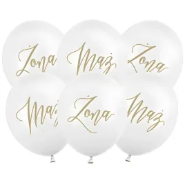 balony-lateksowe-biale-zloty-napis-maz-zona-na-slub-wesele-30cm-6szt