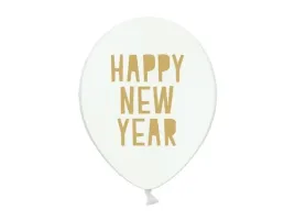 balony-lateksowe-biale-zloty-napis-noworoczne