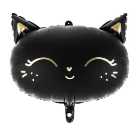 balon-foliowy-czarny-kot-kotek-zlote-zdobienia-halloween-urodziny-48cm